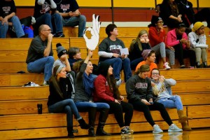 A few fans show their support at Hesston's Nov. 15 game against Sterling JV. Photo by Masayo Satoh