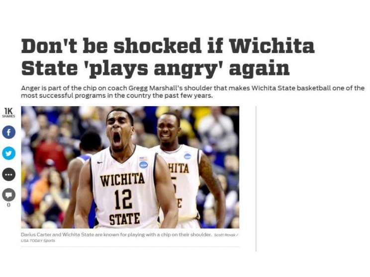 Wichita State has gotten a lot of press from their "Play Angry" campaign, including this piece from Fox Sports. 
