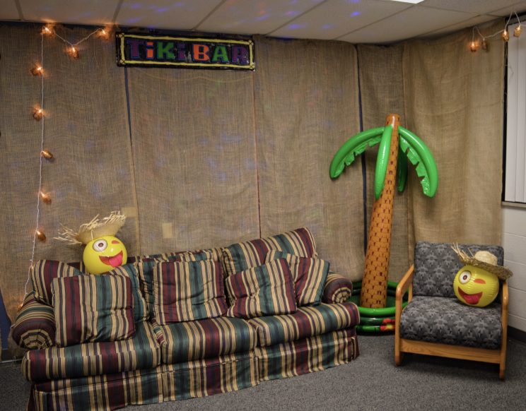 Jayden Banks (RA), and his mod have a striped couch in their lounge.