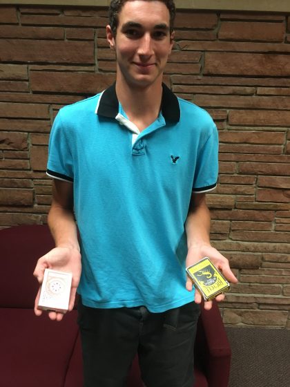 “I love performing tricks for people! It all started a couple years back when I was injured and stuck in bed for a while. I knew I needed something to do so I learned card tricks
-Corey Chalupa 
