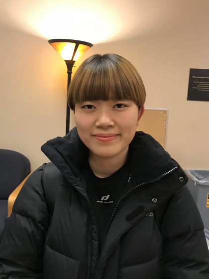 Sue Park, FR, South Korea  “We don’t celebrate Halloween. It’s my first time to celebrate Halloween this year. I was in Poland last year and they don’t celebrate it either. I’m so excited about it. I did pumpkin carving, it was so funny. I really liked it, I really enjoyed it.” 